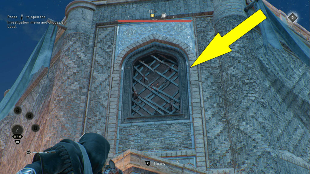 Destroy the wooden window with a Throwing Knife.