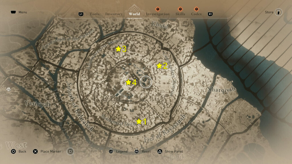 In the Round City territory of Assassin's Creed Mirage, you can find and synchronize four viewpoints.