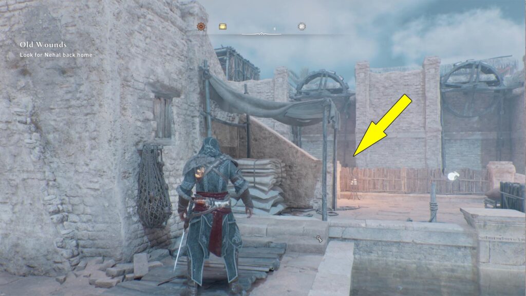 The Water Mill Gear Chest Key in AC Mirage is underwater.