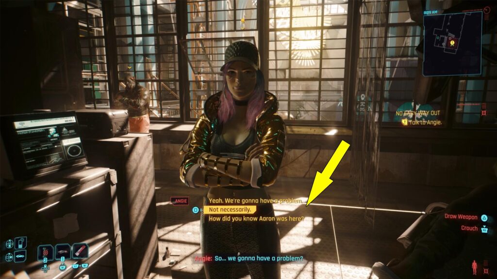 Talk to Angie to progress the Cyberpunk 2077 Phantom Liberty No Easy Way Out Side Job