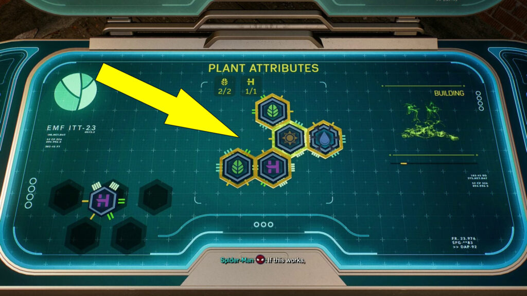 Refer to this picture for the solution to the plant attribute puzzle. Alternatively, you can skip the puzzle from the pause menu.