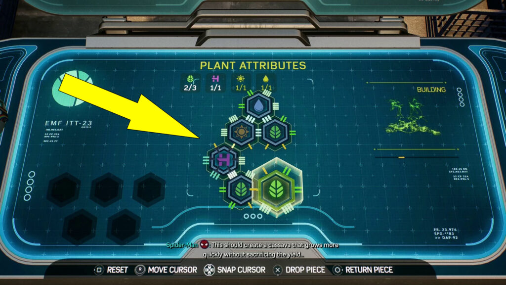 Use the solution depicted in this image to solve the plant attribute puzzle.