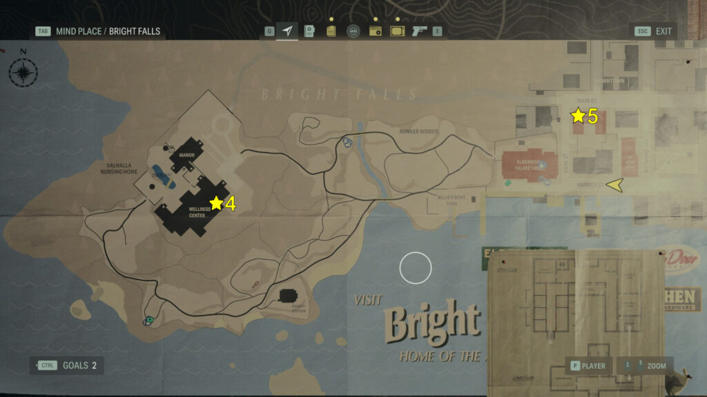 Hunting Riffle and Pump-Action Shotgun Bright Falls Locations Map
