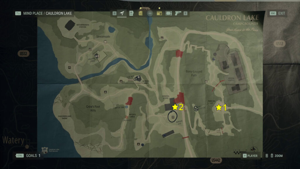 Pistol and Sawed-Off Shotgun Cauldron Lake Locations Map