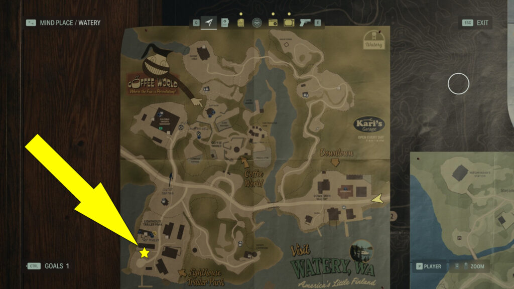 Watery Lighthouse Trailer Park Cult Stash Location Map