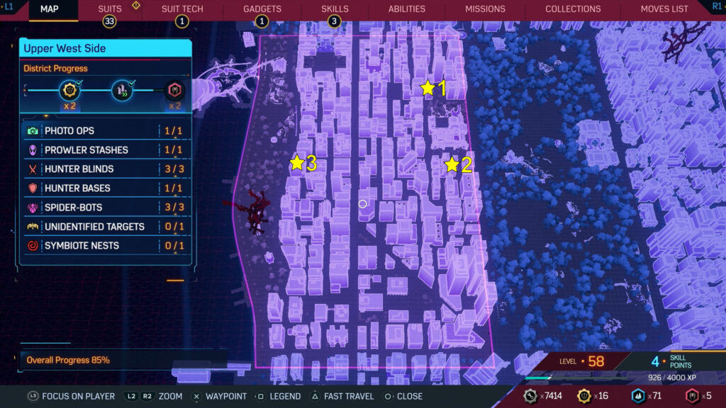 Upper West Side Arsenal Hunter Blinds Locations Map