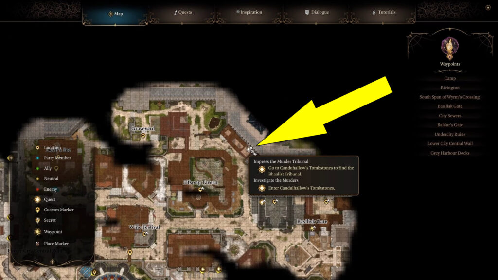 Candulhallow Tombstone BG3 Location Map