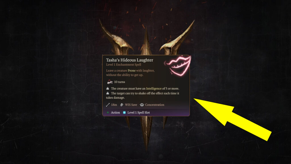 BG3 Tasha's Hideous Laughter Level 1 Enchantment Spell