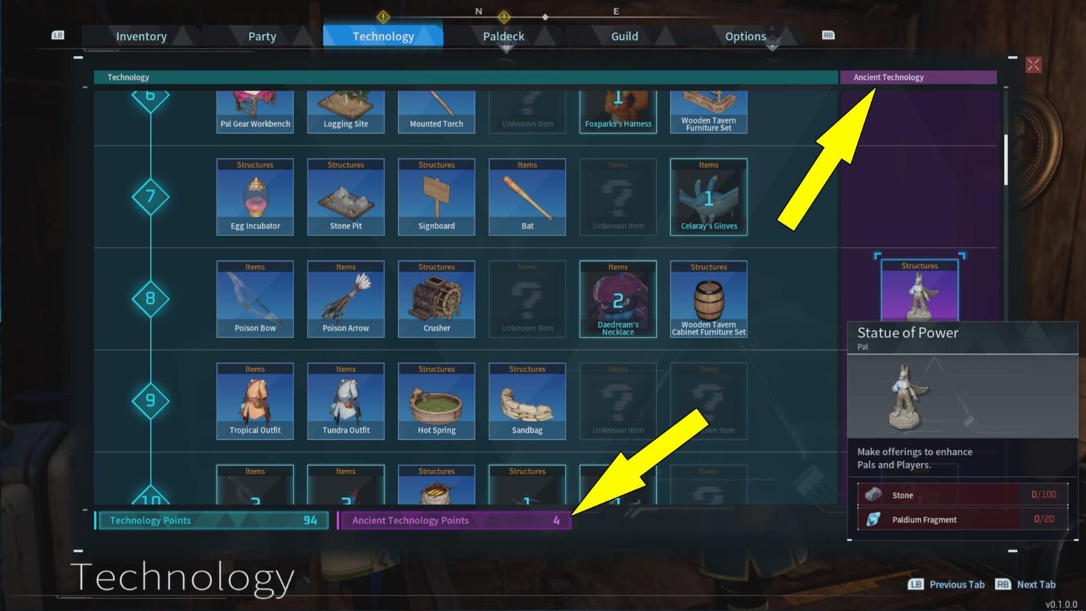 Palworld Ancient Technology Points How To Get From Bosses