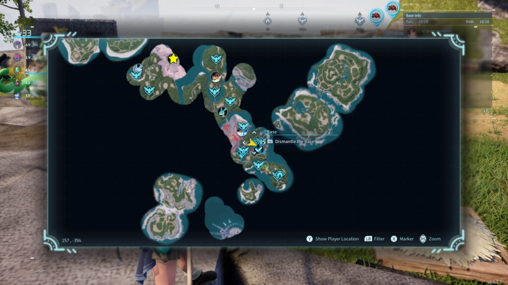 A map showing where to find Digtoise Pals in Palworld.