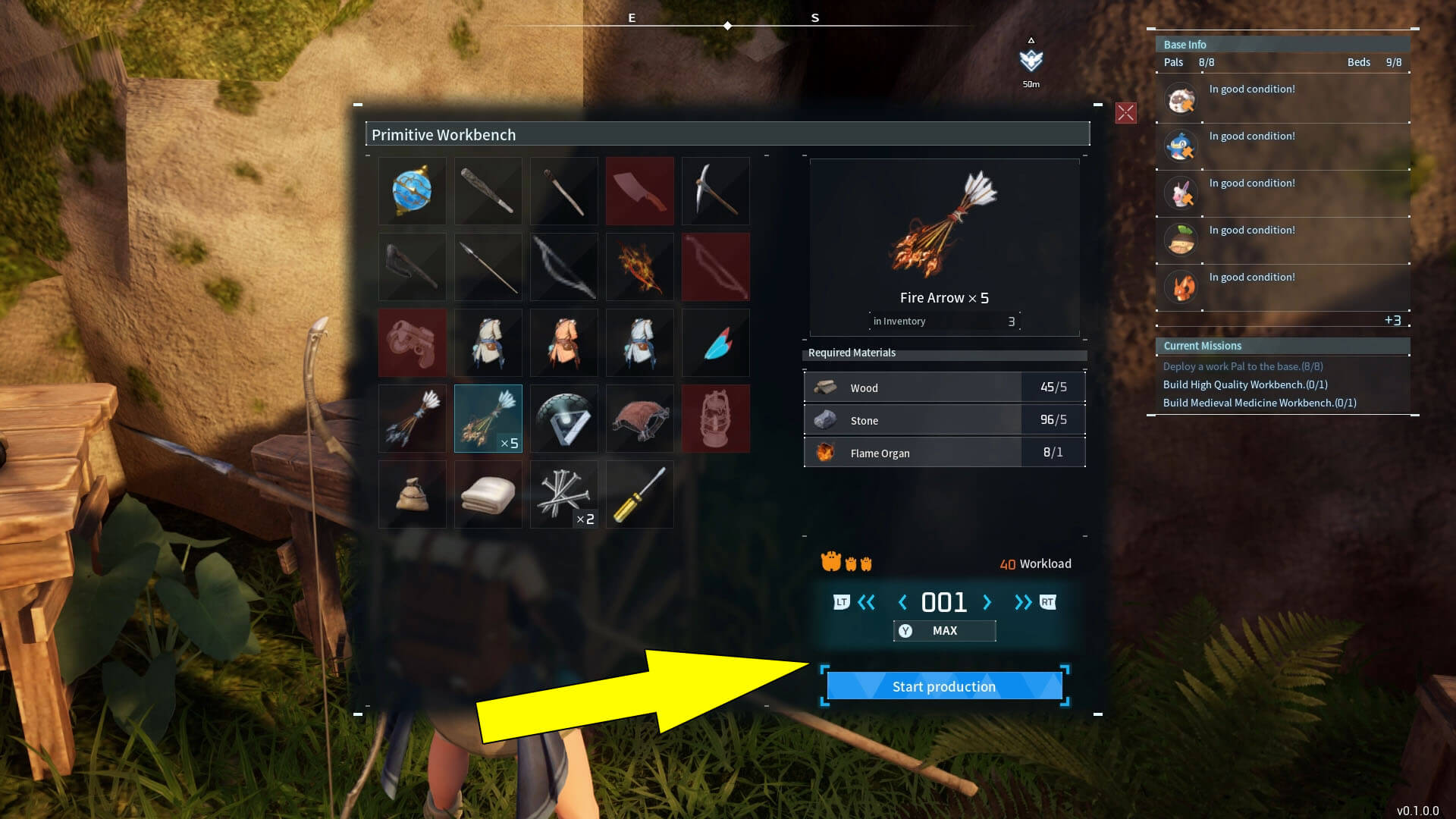 Palworld Fire Arrows How to Craft and Find Flame Organs