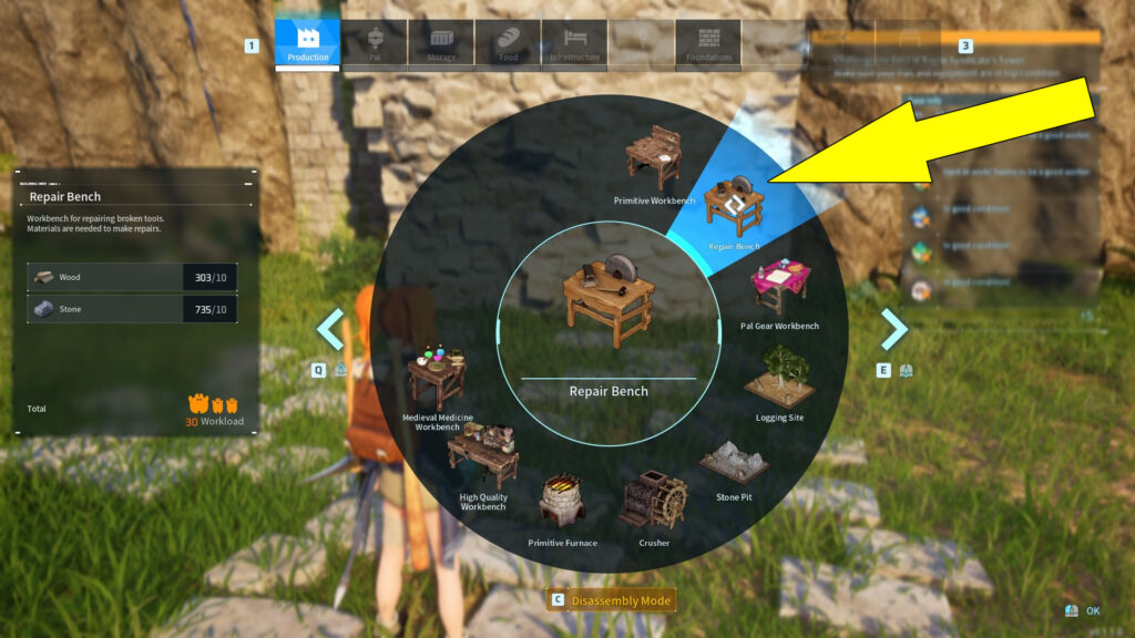 This image shows how to build the Repair Bench.