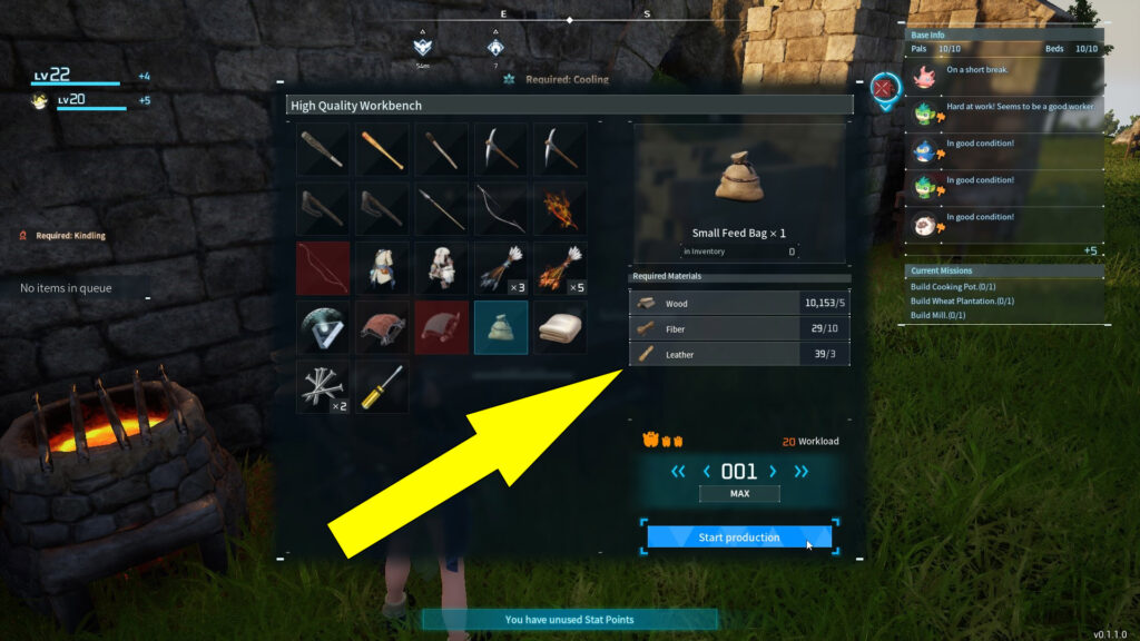 Palworld Feed Bags: How To Craft And Use Food Slots
