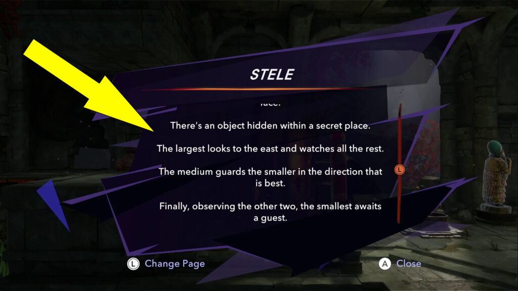 This image shows the clues fron the tablet in the puzzle area.