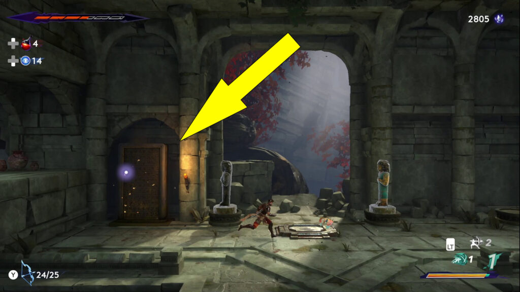 This image shows the main puzzle area of the Soma Tree Statues puzzle.
