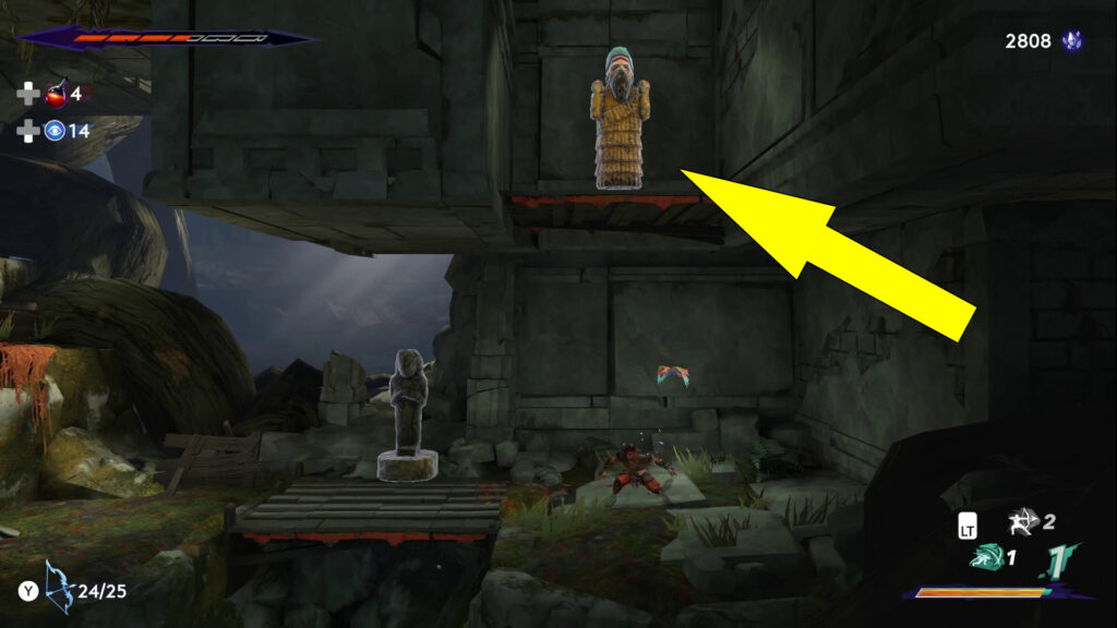 This image shows how to bring the medium statue to the main pauzzle area.