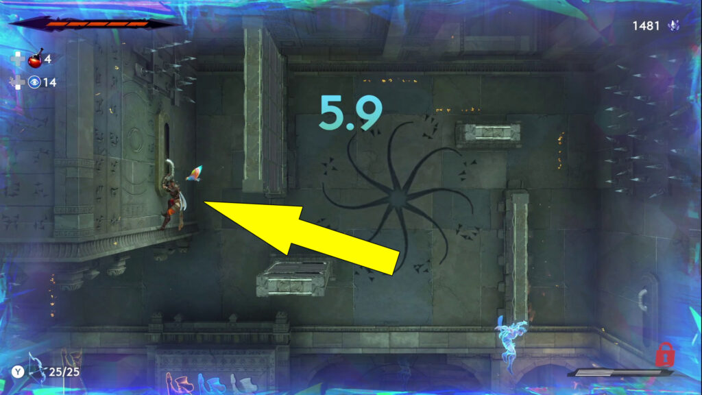 This image shows the second handle switch pulled down.