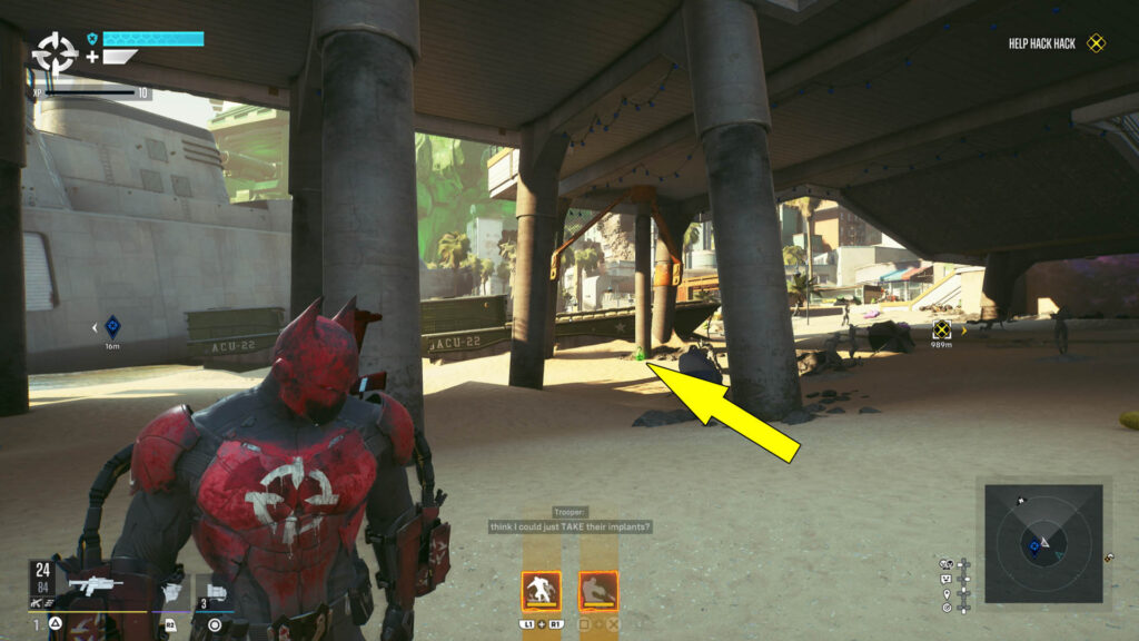 The fifth Riddler collectible sits under the western Wonderland District beach pier.