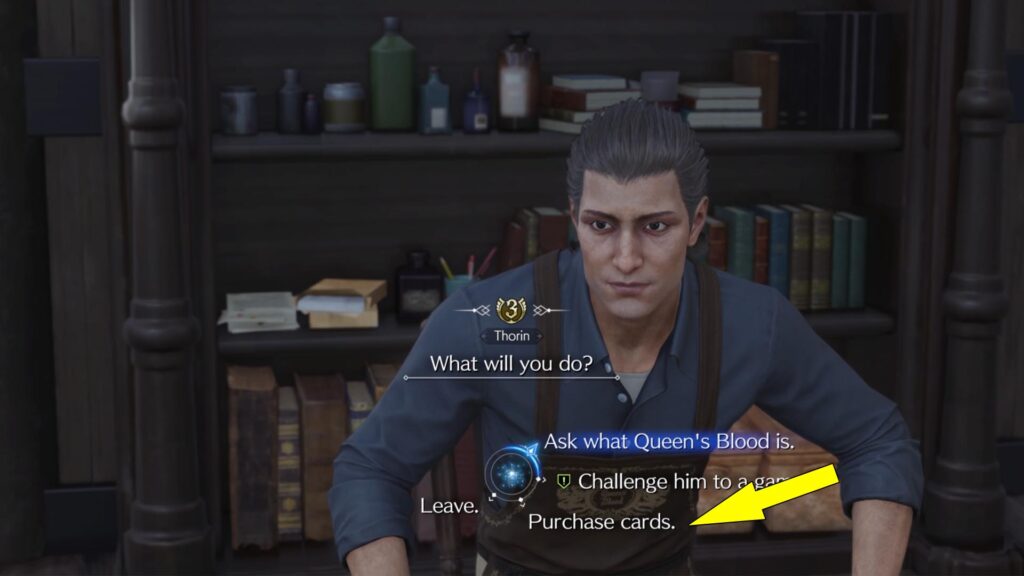 To open Thorin's Shop you need to play A Rare Card Lost side-quest.